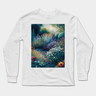 Magic meadow with spring blooming trees. Long Sleeve T-Shirt